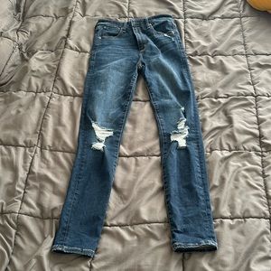Abercrombie Simone High Rise Super Skinny Dark Wash Denim Jeans - size 26